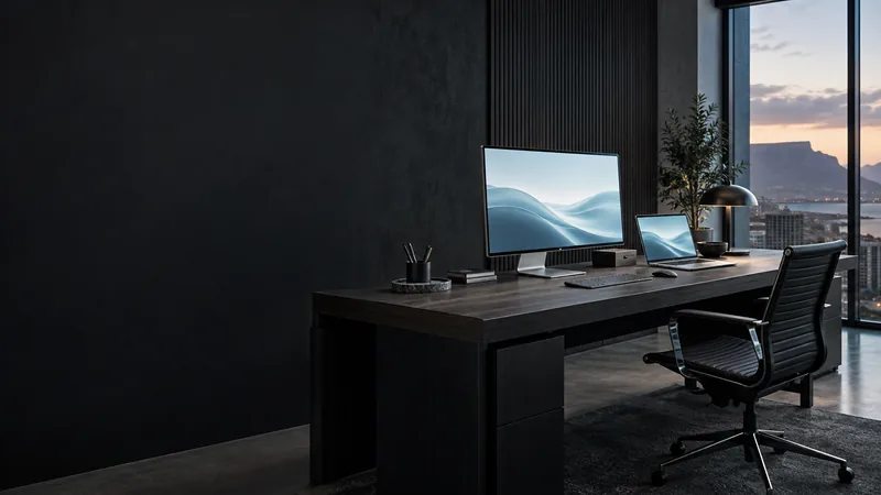 A connected workspace overlooking a South African city